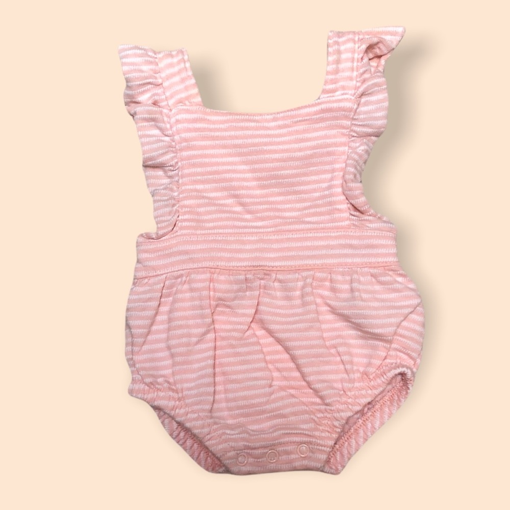 Peach Stripped Onesie. 3/$14